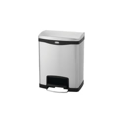 Rubbermaid 1901987 poubelle 30 L Rectangulaire Métal, Plastique Noir, Gris