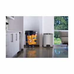 Rubbermaid 1901999 poubelle 90 L Rectangulaire Métal, Plastique Noir, Gris