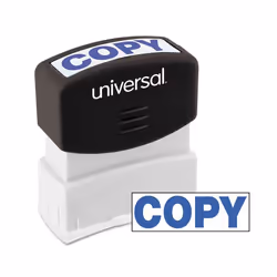 Universal UNV10047, Pré-encré, Tampon professionnel, 43 x 14 mm, Noir, Blanc, Plastique, Bleu