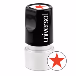 Universal UNV10081, Pré-encré, Tampon professionnel, 19 x 19 mm, Noir, Blanc, Plastique, Rouge