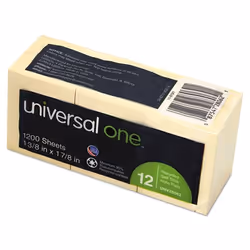 Universal UNV28062 Post-it Rectangle Jaune 100 feuilles Auto-adhésif