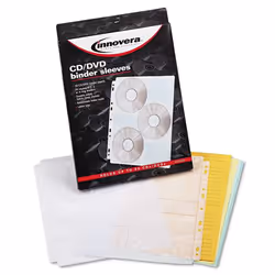 Innovera IVR39301 étui disque optique Étui pour classeur 3 disques Transparent