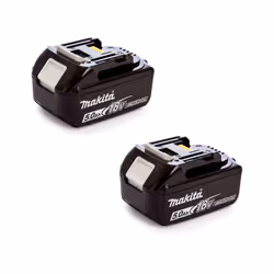 Lot de deux batteries 18V 5.0 Ah Makita, idéal pour compléter votre collection La batterie 5,0 Ah Makita BL1850B avec indicat ...