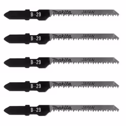 Lot de 5 Lames de scie sauteuse MAKITA A-80400 pour bois Lame à chantourner HCS B-29 pour scie sauteuse. Dents rectifiées et  ...