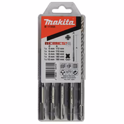 Makita B-11994, Perceuse, Ensemble de forets, Béton, Maçonnerie, pierre, 5 pièce(s), Ø5, Ø6 x110mm - Ø6, Ø8, Ø10x160mm