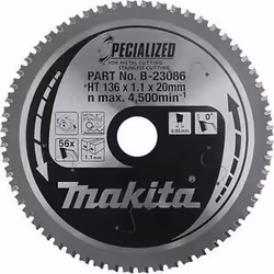 Lame de scie pour le métal Makita; 136x1,1x20,0 mm; Z56; 0°