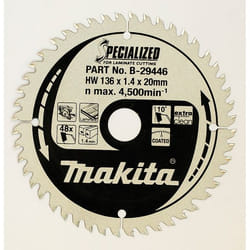 Lame de scie pour stratifié Makita; 136x1,4x20,0 mm; Z48; 10°