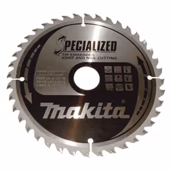Lames carbure "Specialized" pour bois avec clous, pour scies circulaires MAKITA Conception spéciale des lames avec les pointe ...