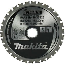 Makita - Accessoires - Lame de scie circulaire pour métal, 136x20 mm, 30 dents B-33526