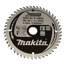 Makita - Lames carbure B-33825 Ø136mmx20x48D ''Specialized'' Bois stratifié pour scies circulaires