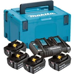Ensemble d'accessoires Makita Powerpack; 18V; 4x5,0 Ah + DC18RD destiné aux outils sans fil 18 V