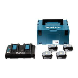 Pack de 4 Batteries 5Ah Makita BL1850 - DC18RD - Chargeur double - Coffret Makpac - Référence 197626-8