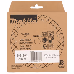 Disque d'affûtage Makita B-51904; 150x6,4x12,7 mm