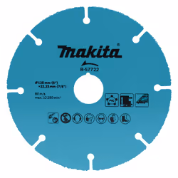 Makita B-57722, Disque de coupe, Moyeu plat, Makita, 12,5 cm, 80 m/s, 12250 tr/min