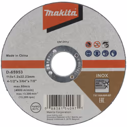 Disque à tronçonner robuste de 115 mm de diamètre et de 1,2 mm d'épaisseur.(Makita 12x disque à tronçonner Inox 115 x 1,2mm - ...