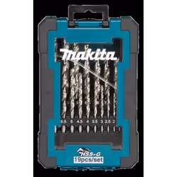 Jeu de forets en métal Makita D-67549 HSS-G; 1-10 mm; 19 unités