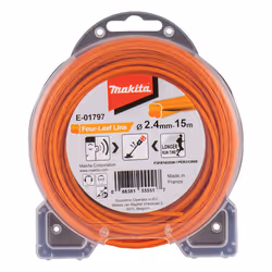 Makita E-01797, Fil de débroussailleuse, Orange, 15 m, 1 pièce(s), 15 mm, 2,4 mm