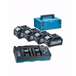 Makita 40V Li-ion MAX Set de 4 batteries 4.0Ah - Chargeur - Mbox - 191U28-6 - Batterie Li-ion XGT 40 V Max avec une capacité  ...