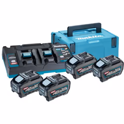 Makita 40V Li-ion MAX Set de 4 batteries 5.0Ah - Chargeur - Mbox - 191U42-2 - Batterie Li-ion XGT 40 V Max avec une capacité  ...