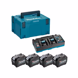 Le kit Makita 1910A8-3 Energy XGT 40 V 4x8,0 Ah avec double chargeur rapide Makita est une solution complète pour les profess ...