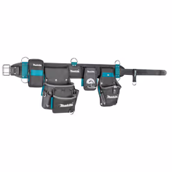 Makita E-15235, Ceinture d'outils, Noir, Bleu, Gris, Cuir, Polyester, 2 pochettes, Boucle, 170 mm