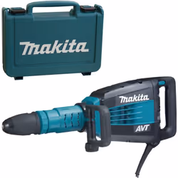 Makita HM1214C, Noir, Bleu, 19,9 J, 8 m/s², 1500 W, 700 mm, 129 mm