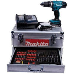 Perceuse à percussion sans fil Makita DHP453SYEX; 18 V; 2x1,5 Ah accu. + 73 accessoires