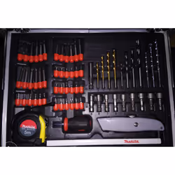 Perceuse à percussion sans fil Makita DHP453SYEX; 18 V; 2x1,5 Ah accu. + 73 accessoires