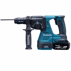 Makita DHR243RTJ, Noir, Bleu, Surcharge, 2,4 cm, 9500 tr/min, 2 J, 4700 bpm