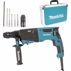 Description générale Le perforateur burineur Makita HR2631FT13 est un outil filaire polyvalent, idéal pour le perçage, la per ...