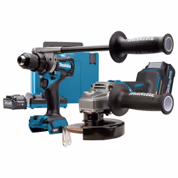 Ensemble d'outils Makita (DF001G + GA005G); 40 V; 2x4,0 Ah accu.