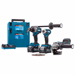 Ensemble d'outils Makita (GA005G + DF001G + TD001G) ; 40 V; 2x4,0 Ah accu.