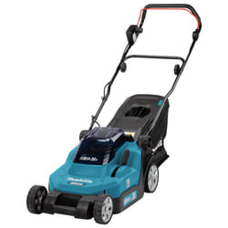 Makita DLM382CM2 tondeuse à gazon Marcher derrière un tracteur tondeuse Batterie Noir, Bleu