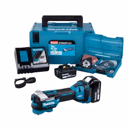 Découpeur-ponceur multifonctions 18V - MAKITA - avec 2 batteries 18V 5.0Ah - chargeur - Makpac - DTM52RTJX1