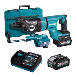 Makita - Perforateur-burineur sds-plus 40V max - 28 mm xgt avec kit d'aspiration avec 2 batteries 40V 4.0Ah - chargeur - coffret - HR007GM202