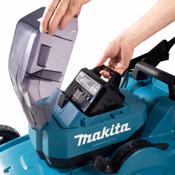 Makita LM002JM101 tondeuse à gazon Tondeuse à gazon poussée Batterie Noir, Bleu, Métallique