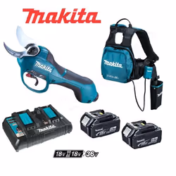 Cisaillement d'élagage Makita DUP361PT2; 36 V; 2x5,0 Ah accu.