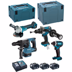 MAKITA Kit DLX4050TJ Perceuse à Percussion MAKITA DHP481 - Moteur Brushless BL : plus efficace, réduit la friction et la surc ...