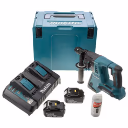 Perforateur burineur professionnel alimenté en série 2x 18V - DHR264PT2J Le marteau perforateur Makita DHR264PT2J possède tro ...