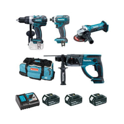 MAKITA Kit DLX4054MX1 (DDF458 DTD152 DHR202 DGA452 3 x 4,0 Ah DC18RC LTX600)