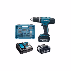 Makita DHP453RFX4 Perceuse à percussion 18V LXT 42Nm 2x3,0Ah Batterie 74 Accessoires Mallette 18V • 42 Nm • 0-400/0–1 300 tr/ ...