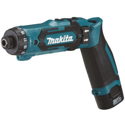 Tournevis Makita DF012DSJ; 7,2 V; 2x1,5 Ah accu.