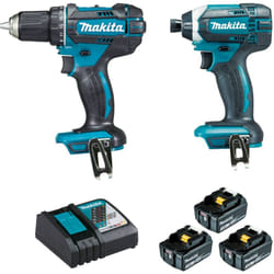 Makita - Pack de 2 machines 18V Perceuse visseuse DDF482 + Visseuse à chocs DTD152 + 3 batteries 18V 3 Ah + chargeur rapide + 2 MakPac DLX2127J1