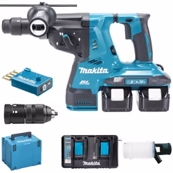 Description générale Le Makita DHR283T2JU est un perfo-burineur puissant et polyvalent, alimenté par deux batteries lithium-i ...