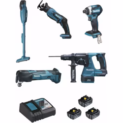 Ensemble de 5 machines 18 V Li-Ion 5 Ah Batterie 18 V LXT (DTD154 + DHR243 + DTM51 + DJR183 + DCL180)