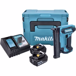 Cloueur LXT - MAKITA - avec 2 batteries 18V 5.0Ah - chargeur - MakPac - DFN350RTJ - Cloueur robuste idéal pour la pose de mou ...