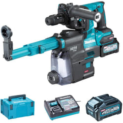 Makita - Perfo-burineur SDS-Plus 40V max 28 mm aws avec 2 batteries 40V 4.0Ah - chargeur - MakPac- HR002GM204