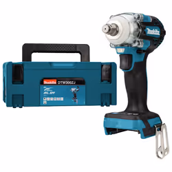 Makita DTW300ZJ Akku-Schlagschrauber, Visseuse à percussion, Poignée de pistolet, 1/2", Noir, Bleu, Gris, Sans brosse, Croche ...