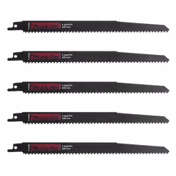Lot de 5 lames de scie sabre MAKITA P-47092 pour bois, PVC et plastique (6 à 100mm) Lames à coupe rapide et droite pour bois, ...