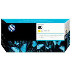 HP 80 tête d'impression jaune et dispositif de nettoyage de tête d'impression DesignJet